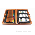 174 pcs box in legno che disegna un set di cartoleria d'arte di pittura